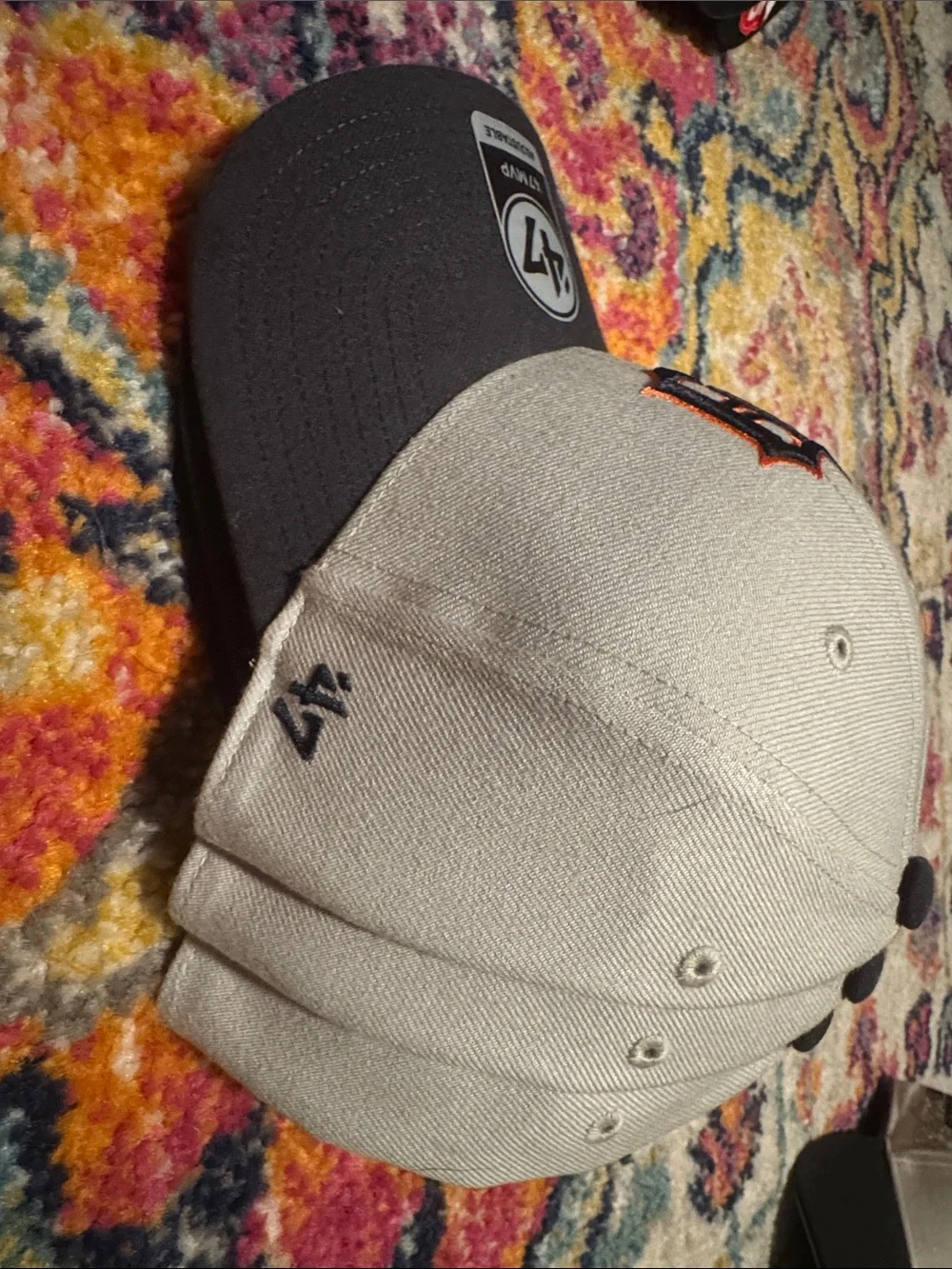 '47 Detroit D Two-Tone Cap in Gray, Navy & Orange Trim